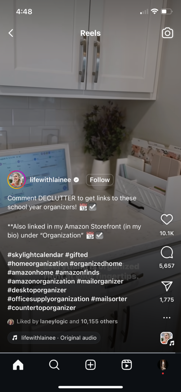 Instagram caption prompting followers to comment to have product sent to them via direct message