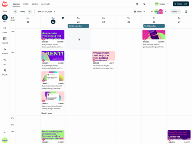 Hootsuite visual planner preview